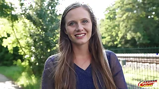 GERMAN SCOUT - Natural Girl Riddy with hairy Pussy get multiple Orgasm at Pick Up Casting